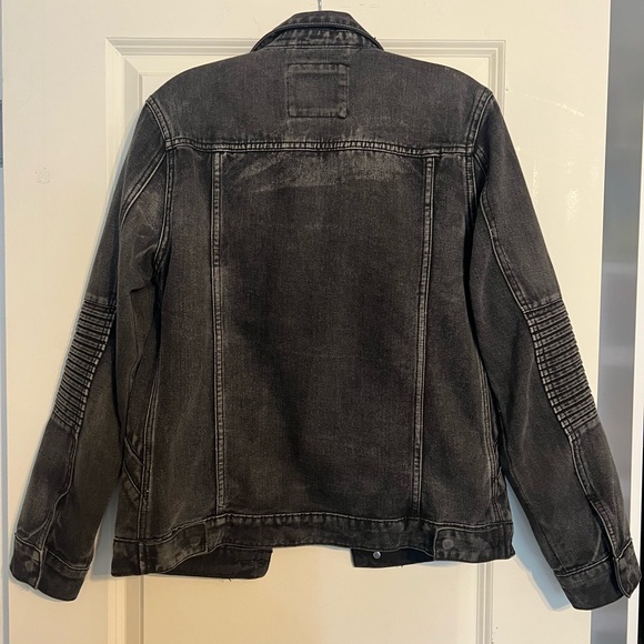 Black Denim Jacket with Front Placket - Picture 3 of 5